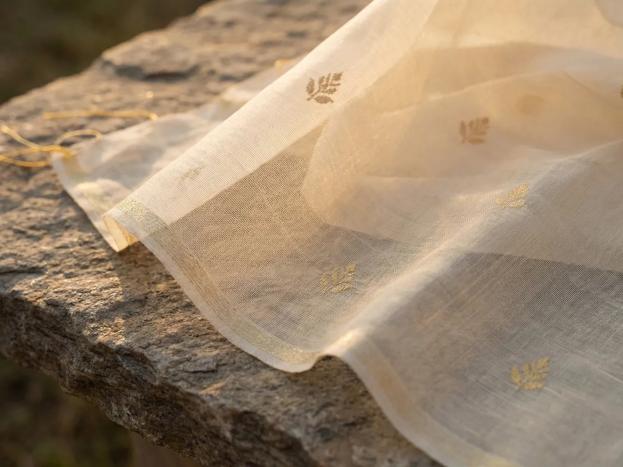 Chanderi fabric texture used in handcrafted Laddu Gopal poshak