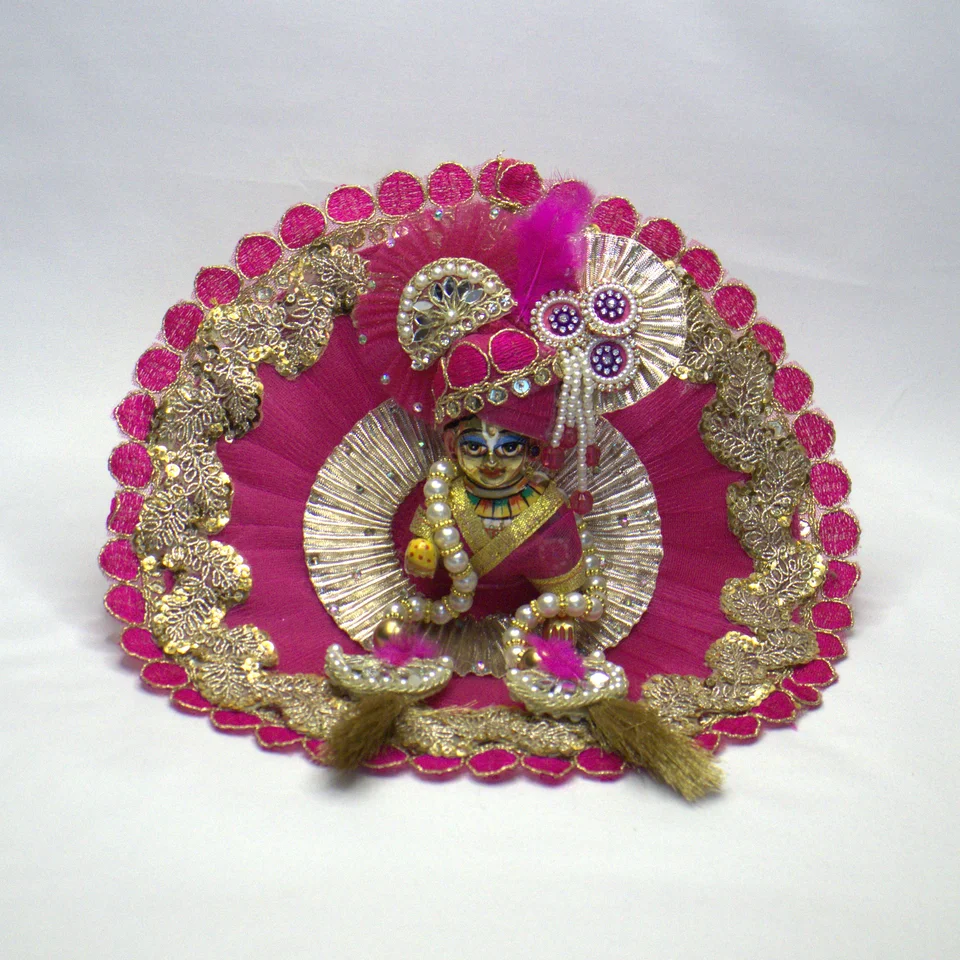 Magenta Net Fabric with Sequin Embellishments - Main