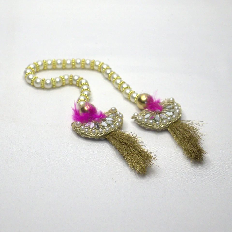 Magenta Net Fabric with Sequin Embellishments - Patka