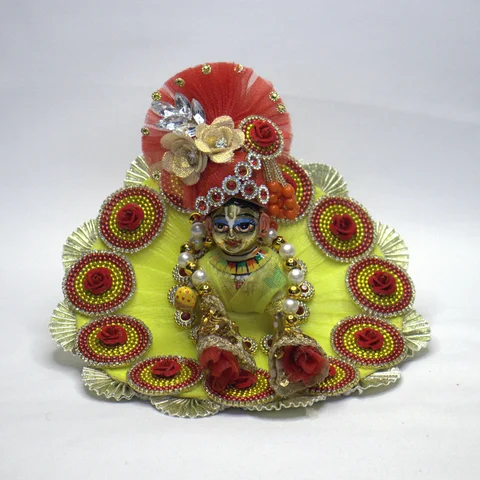 Net with Sequin Work in Lemon Yellow Shade - Main